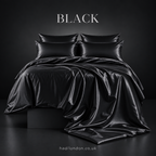 HADI LONDON Luxury Satin Bedding Set 4/6 Piece – Duvet Cover, Fitted Sheet & Pillowcases | Single Double King Super King