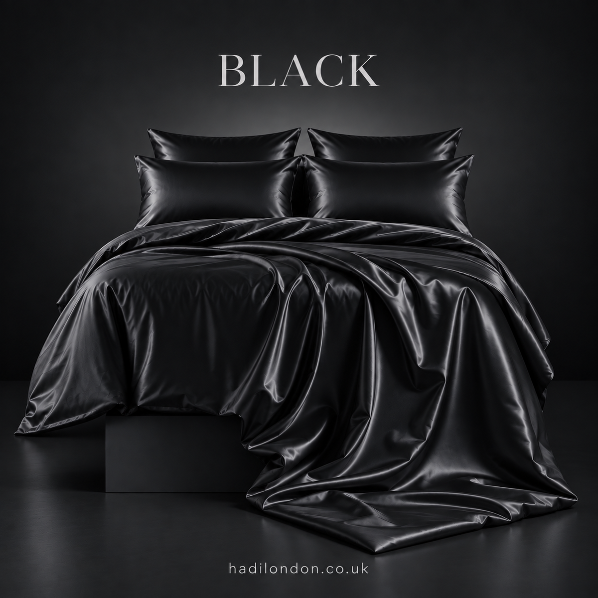 HADI LONDON Luxury Satin Bedding Set 4/6 Piece – Duvet Cover, Fitted Sheet & Pillowcases | Single Double King Super King