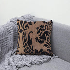 Hadi London Luxury Flock Cushion Cover 17x17" – Damask Decorative Sofa & Bed Pillow Cover