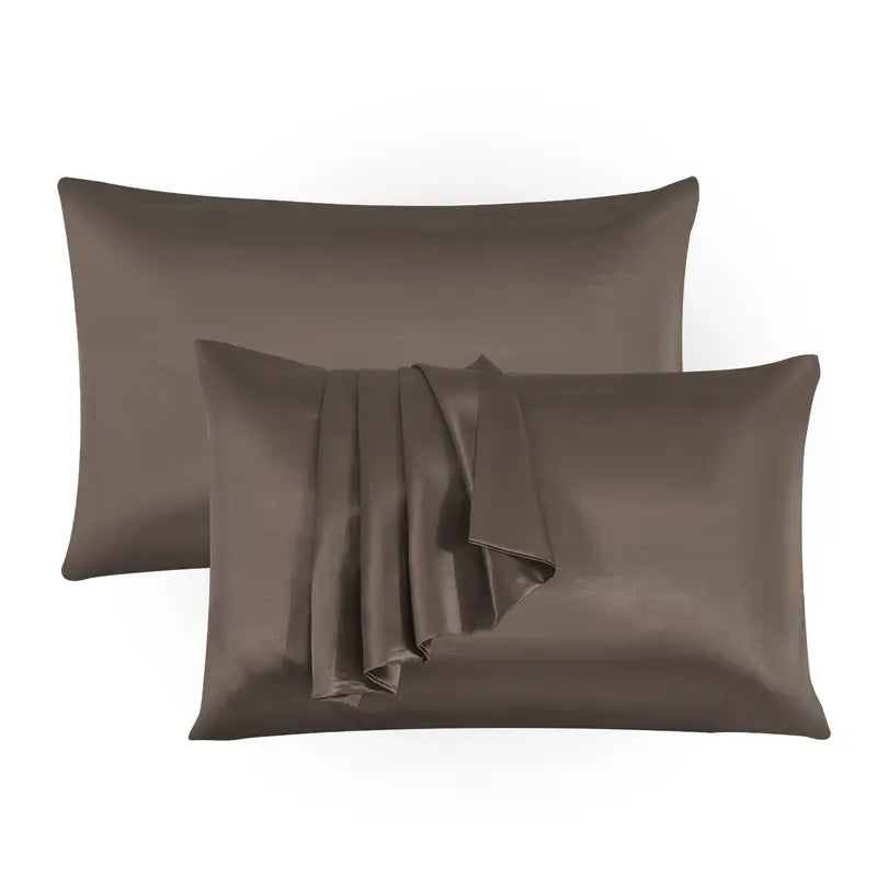 Hadi London 2 Pack Luxury Satin Pillowcases – Silky Soft Pillow Covers with Envelope Closure 50x75cm