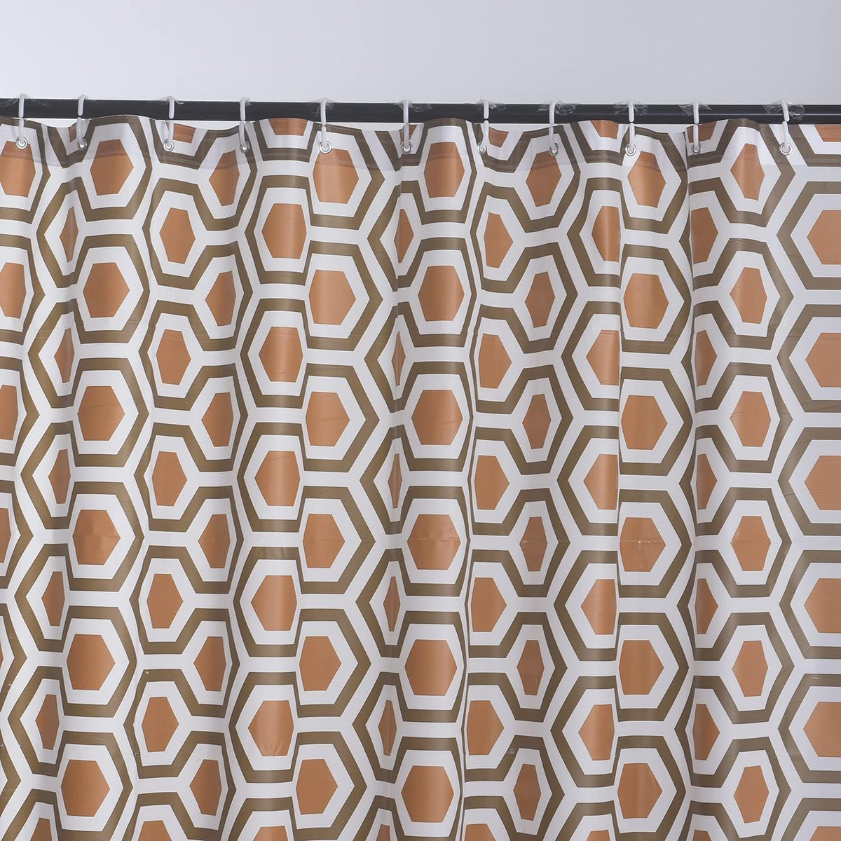 Waterproof Shower Curtain - Machine Washable, Stitched Steel Eyelets, Includes 12 Hooks