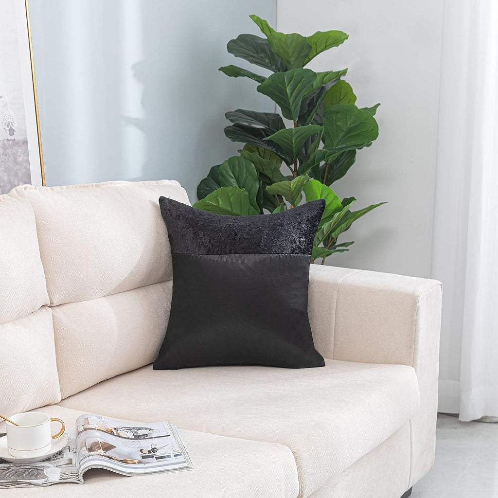 Crushed Velvet & Faux Satin Silk Cushion Covers – Pack of 2