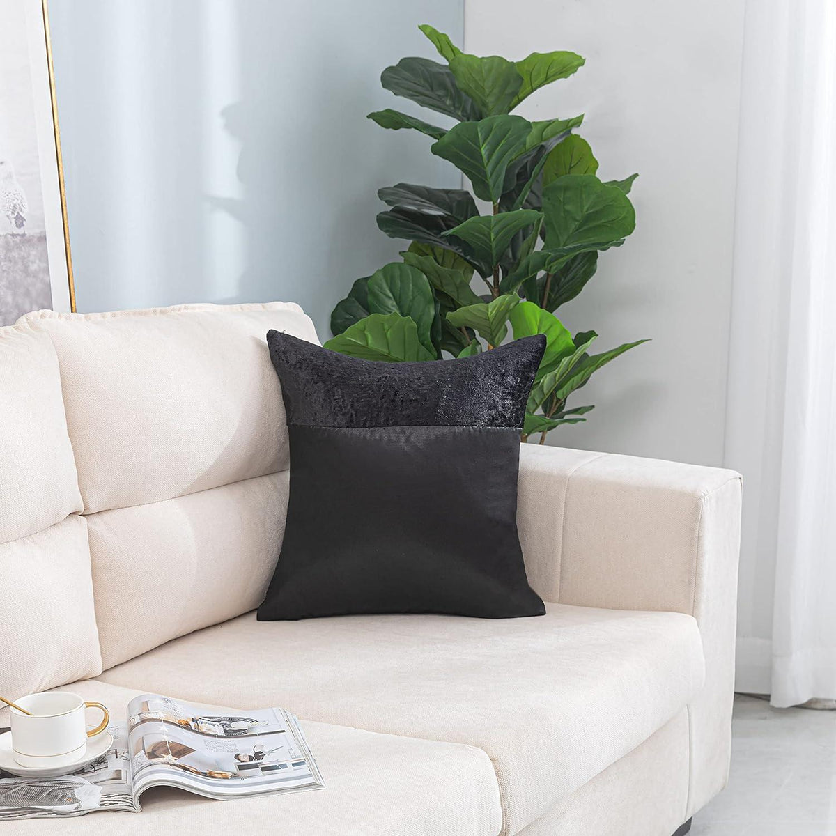 Crushed Velvet & Faux Satin Silk Cushion Covers – Pack of 2