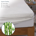 HADI LONDON Quilted Bamboo Waterproof Mattress Protector – 40cm Deep Fitted, Breathable & Silent | Single Double King Super King
