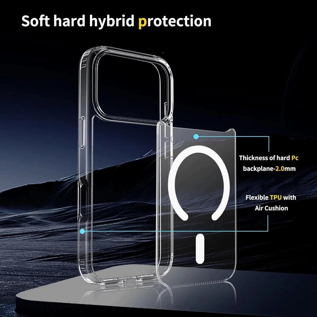 Hadi London Clear Magnetic Case for iPhone 17 Series – Slim Shockproof Phone Cover with Tempered Glass