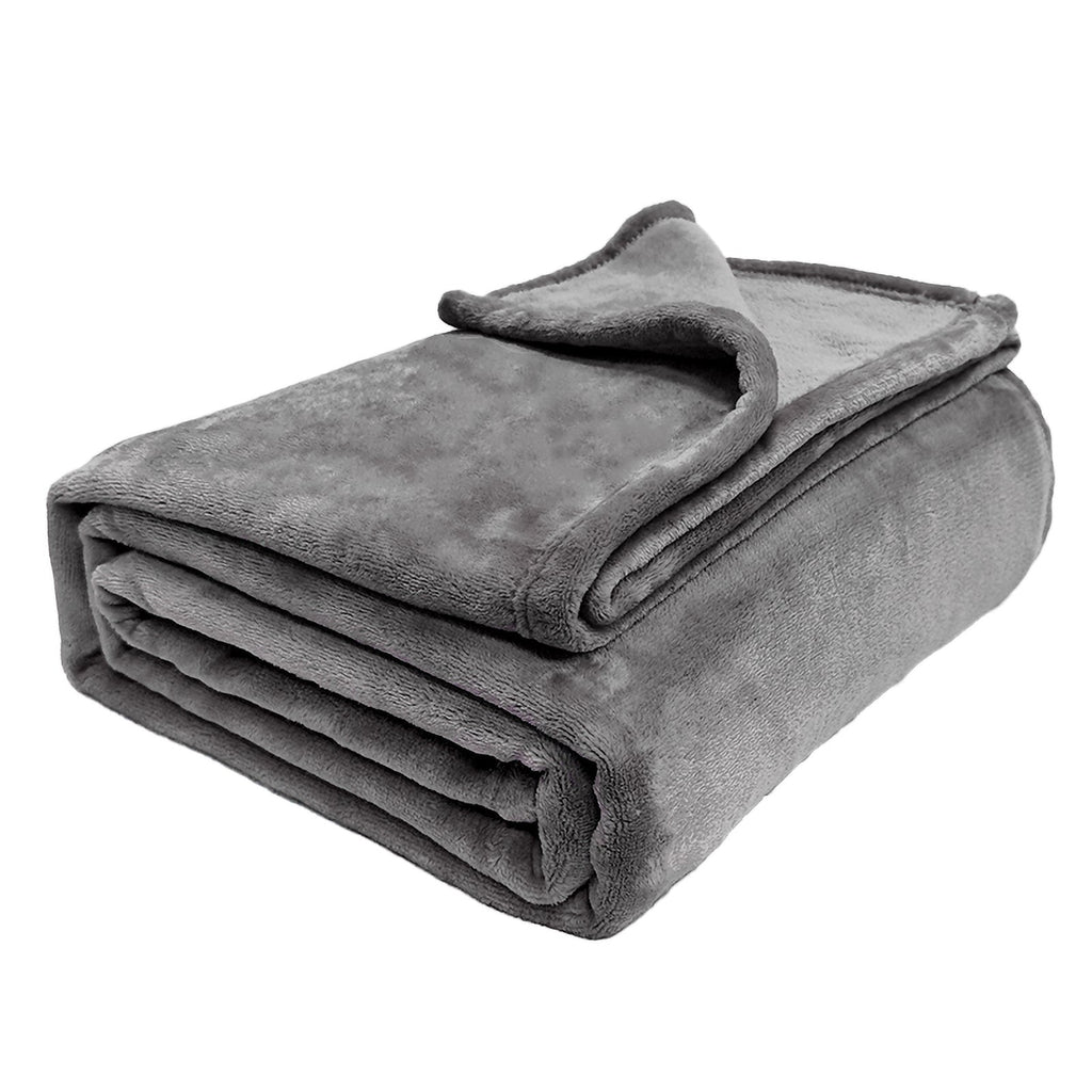 Hadi London Plain Fleece Throw Blanket – Super Soft Warm Lightweight Sofa & Bed Blanket