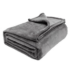 Hadi London Plain Fleece Throw Blanket – Super Soft Warm Lightweight Sofa & Bed Blanket