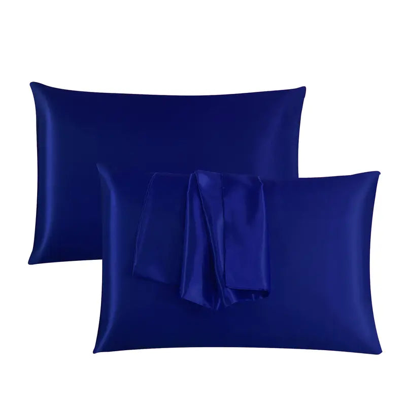 Hadi London 2 Pack Luxury Satin Pillowcases – Silky Soft Pillow Covers with Envelope Closure 50x75cm