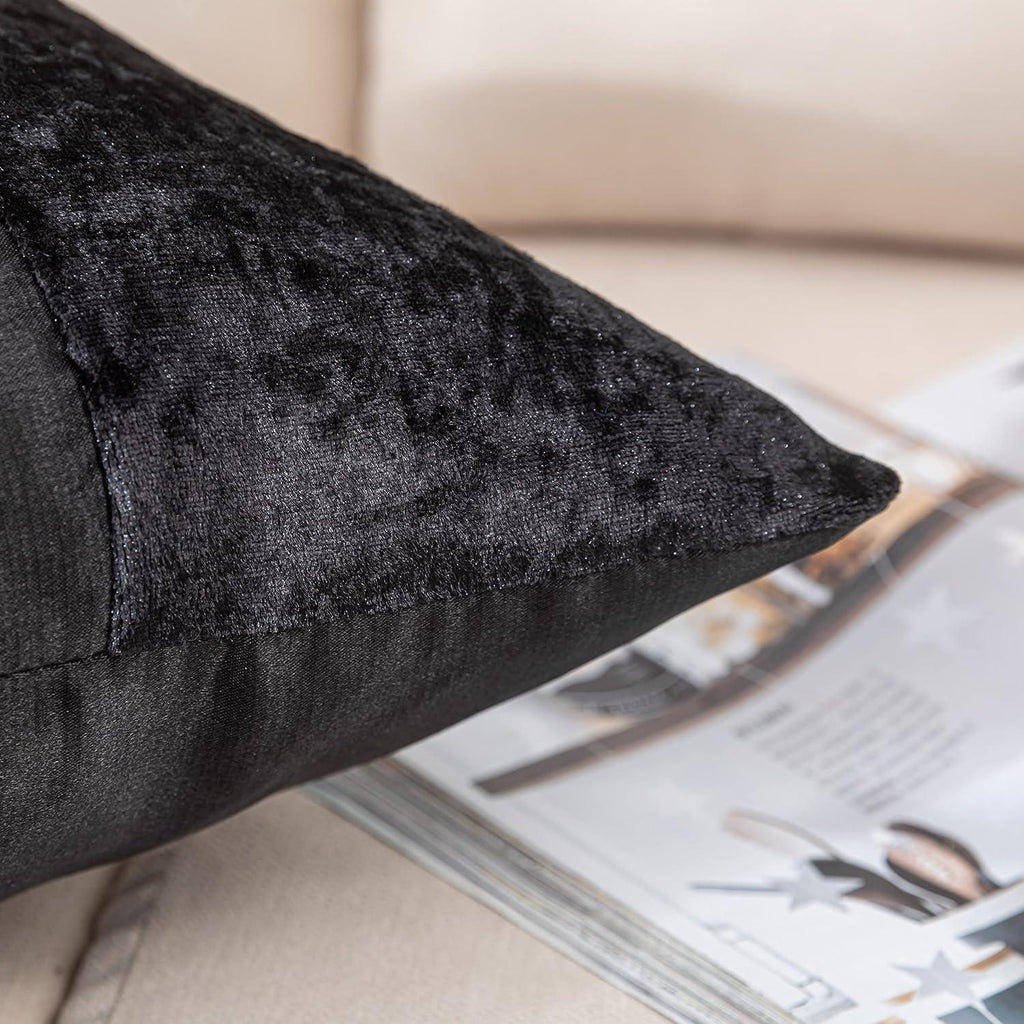 Crushed Velvet & Faux Satin Silk Cushion Covers – Pack of 2