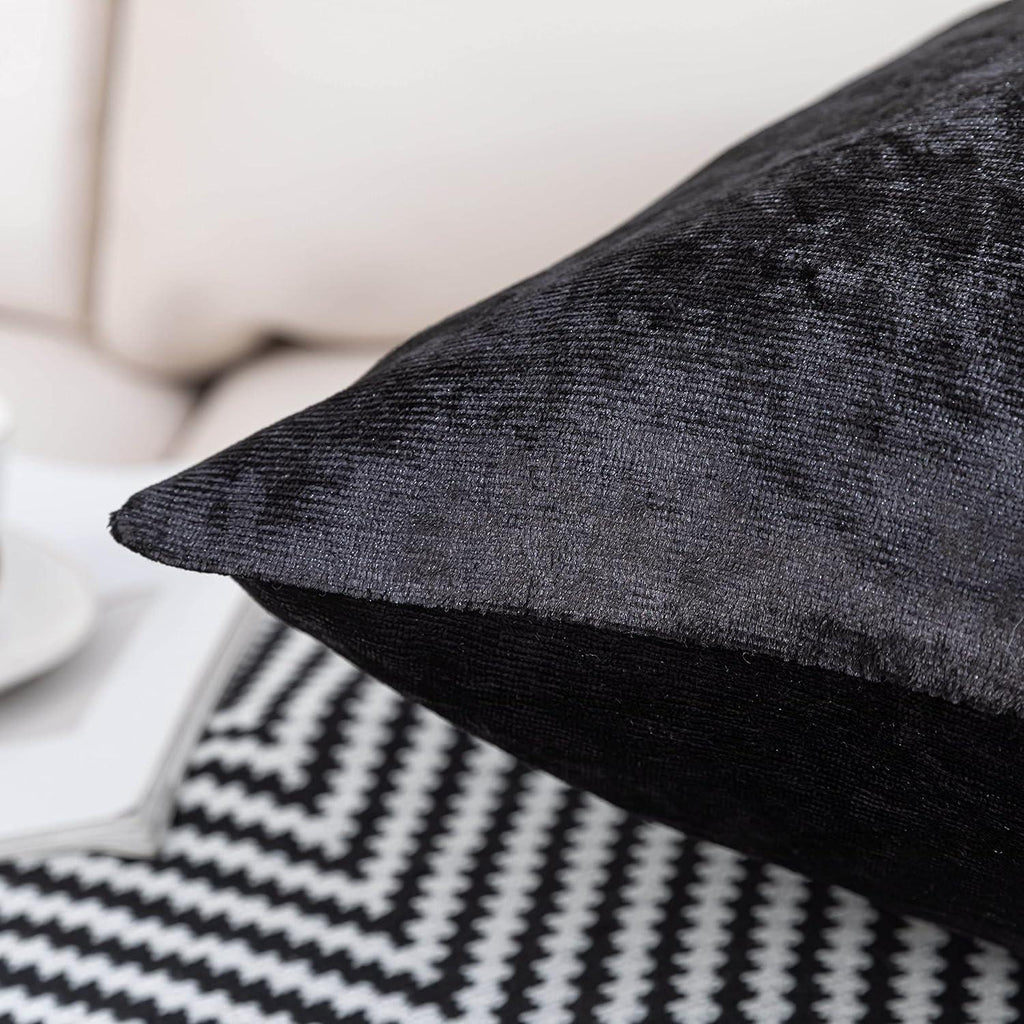 HADI LONDON Crushed Velvet Cushion Covers Pack of 2 – Soft Luxury Square Covers for Sofa & Bed | 17x17 to 24x24