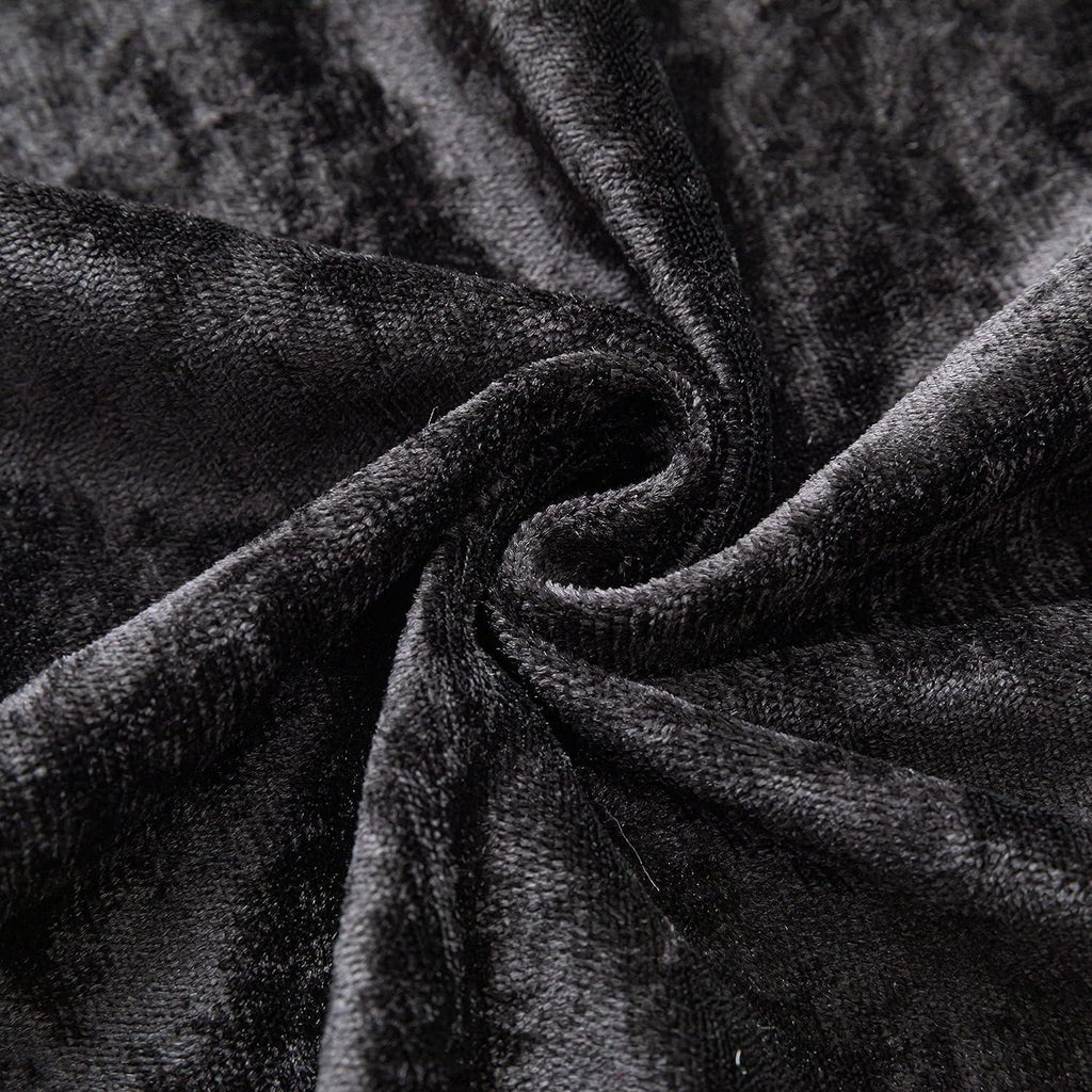 Luxury Crushed Velvet Eyelet Curtains Pair | Thermal Textured Window Curtains for Living Room & Bedroom