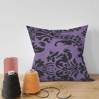 Hadi London Luxury Flock Cushion Cover 17x17" – Damask Decorative Sofa & Bed Pillow Cover