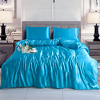 Hadi London 3 Piece Luxury Satin Duvet Cover Set – Silky Soft Bedding with Pillowcases | Single Double King