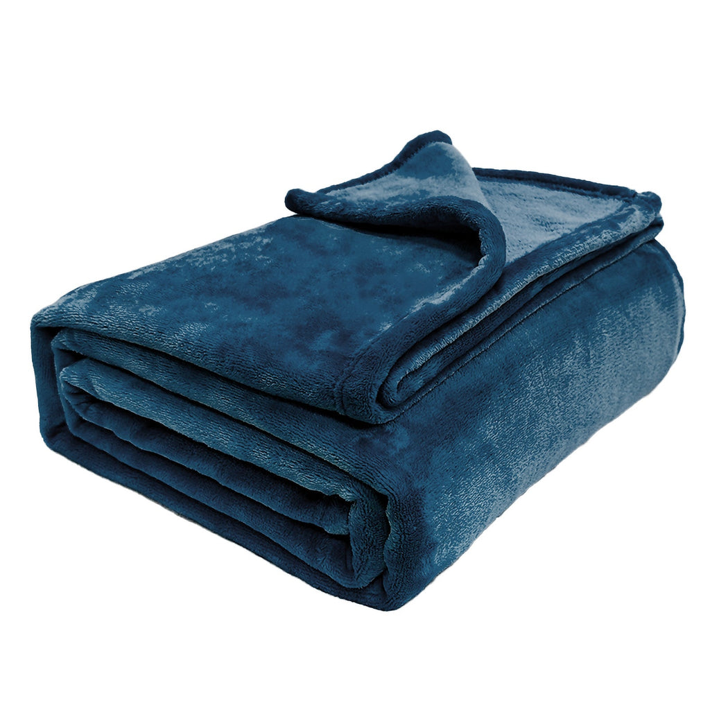 Hadi London Plain Fleece Throw Blanket – Super Soft Warm Lightweight Sofa & Bed Blanket