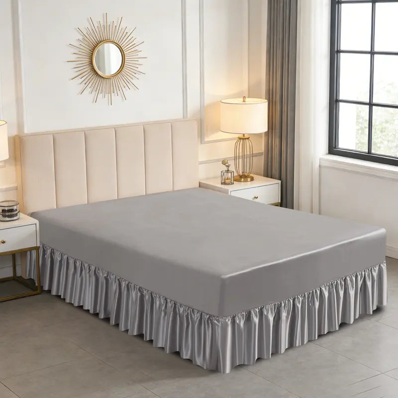 Hadi London Luxury Satin Valance Bed Sheet – Silky Soft Bed Base Cover | Single Double King