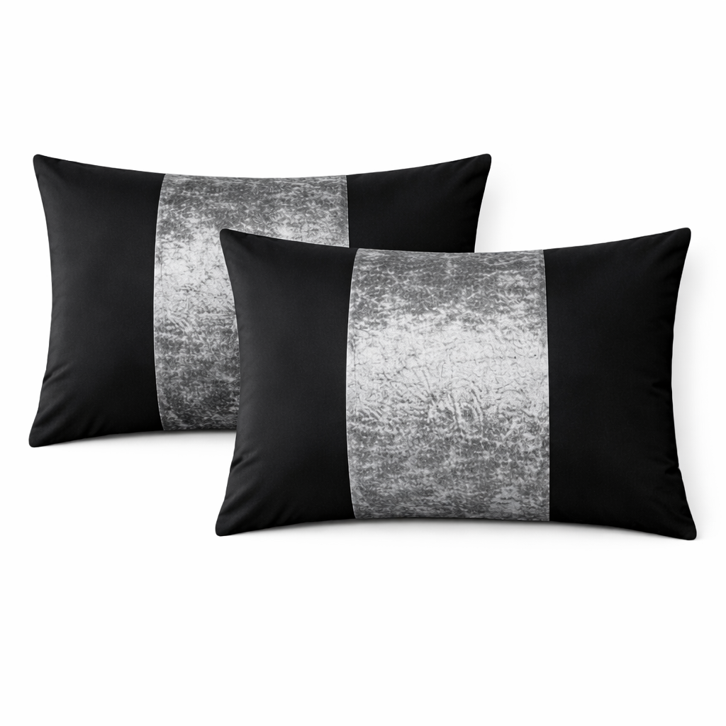Hadi London Crushed Velvet Panel Duvet Cover Set – Luxury Soft Bedding with Matching Pillowcases