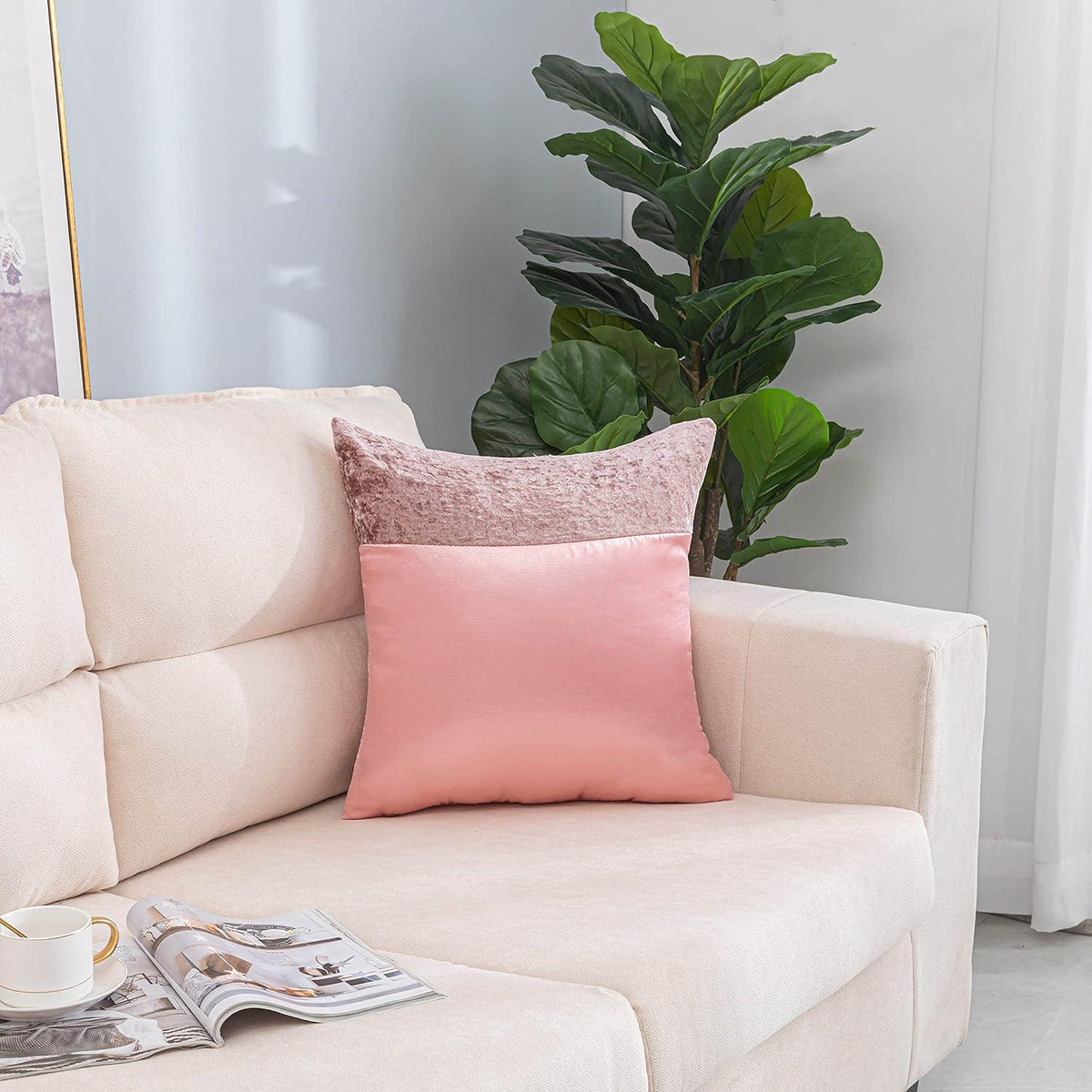Crushed Velvet & Faux Satin Silk Cushion Covers – Pack of 2
