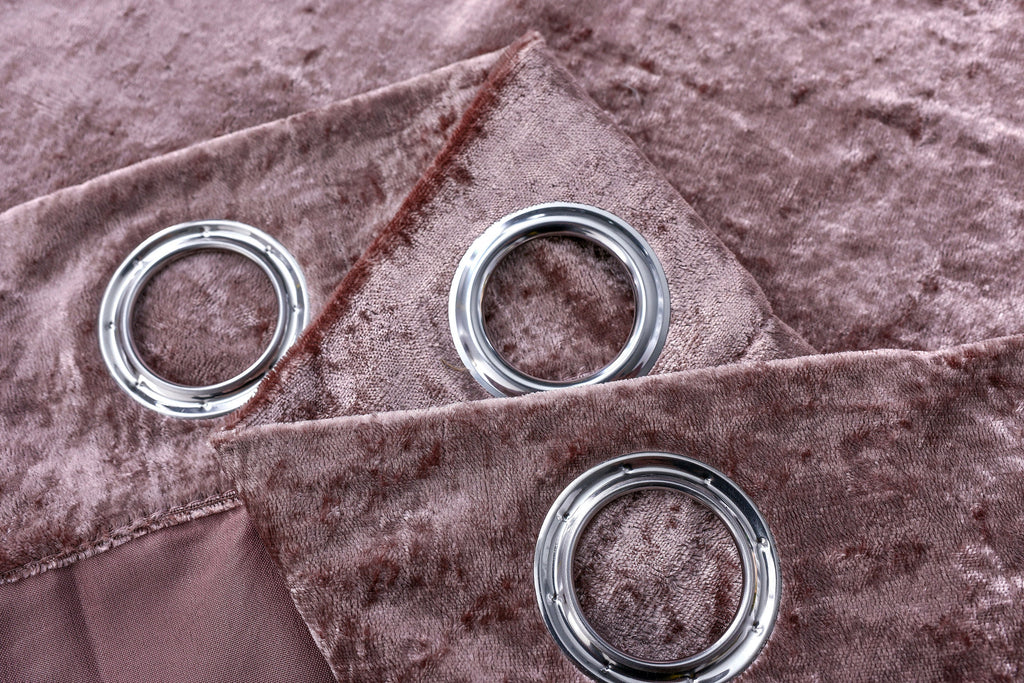 Silk Velvet Curtains Pair, Fully Lined Eyelet Curtains to Help Block Sunlight & Refresh Your Room