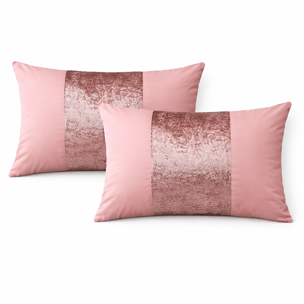 Hadi London Crushed Velvet Panel Duvet Cover Set – Luxury Soft Bedding with Matching Pillowcases