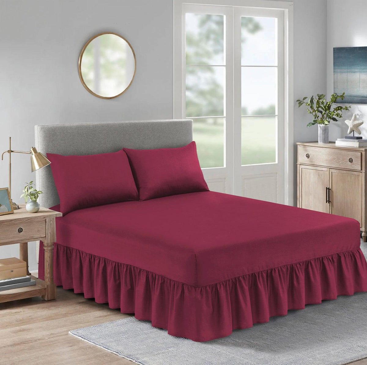 Extra Deep Valance Fitted Bed Sheet | Polycotton Frilled Bed Sheet