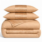 Hadi London Crushed Velvet Panel Duvet Cover Set – Luxury Soft Bedding with Matching Pillowcases
