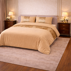 Hadi London Crushed Velvet Panel Duvet Cover Set – Luxury Soft Bedding with Matching Pillowcases