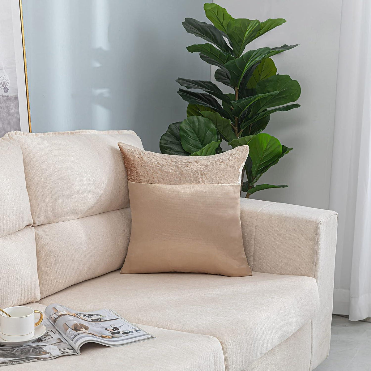 Crushed Velvet & Faux Satin Silk Cushion Covers – Pack of 2