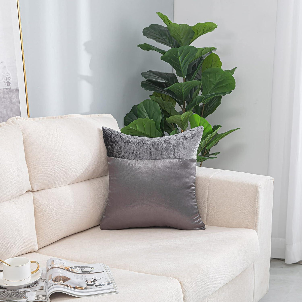 Crushed Velvet & Faux Satin Silk Cushion Covers – Pack of 2
