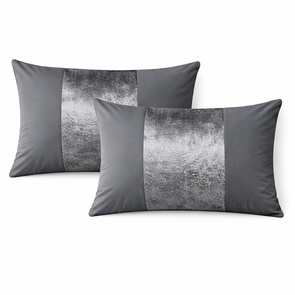 Hadi London Crushed Velvet Panel Duvet Cover Set – Luxury Soft Bedding with Matching Pillowcases