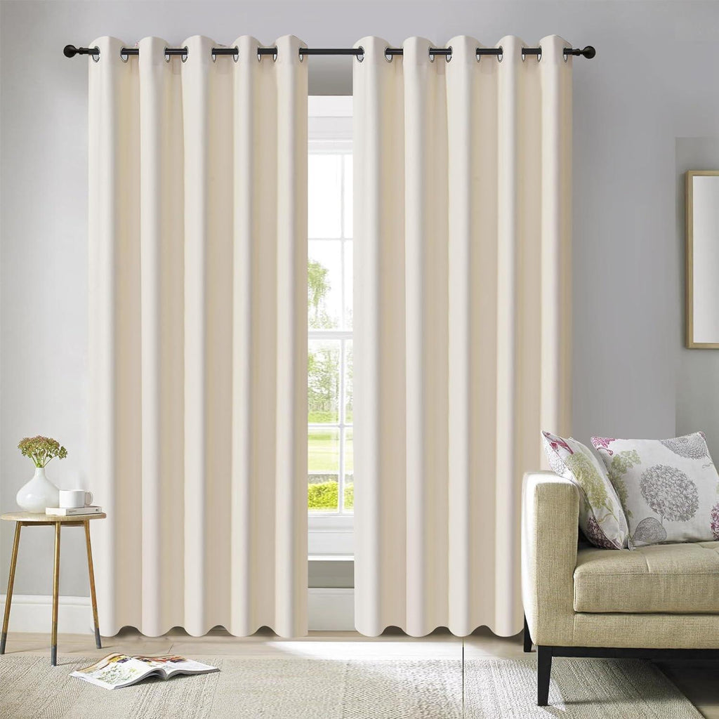 Blackout Curtains Pair, Thermal Insulated Eyelet Curtains for Bedroom & Living Room