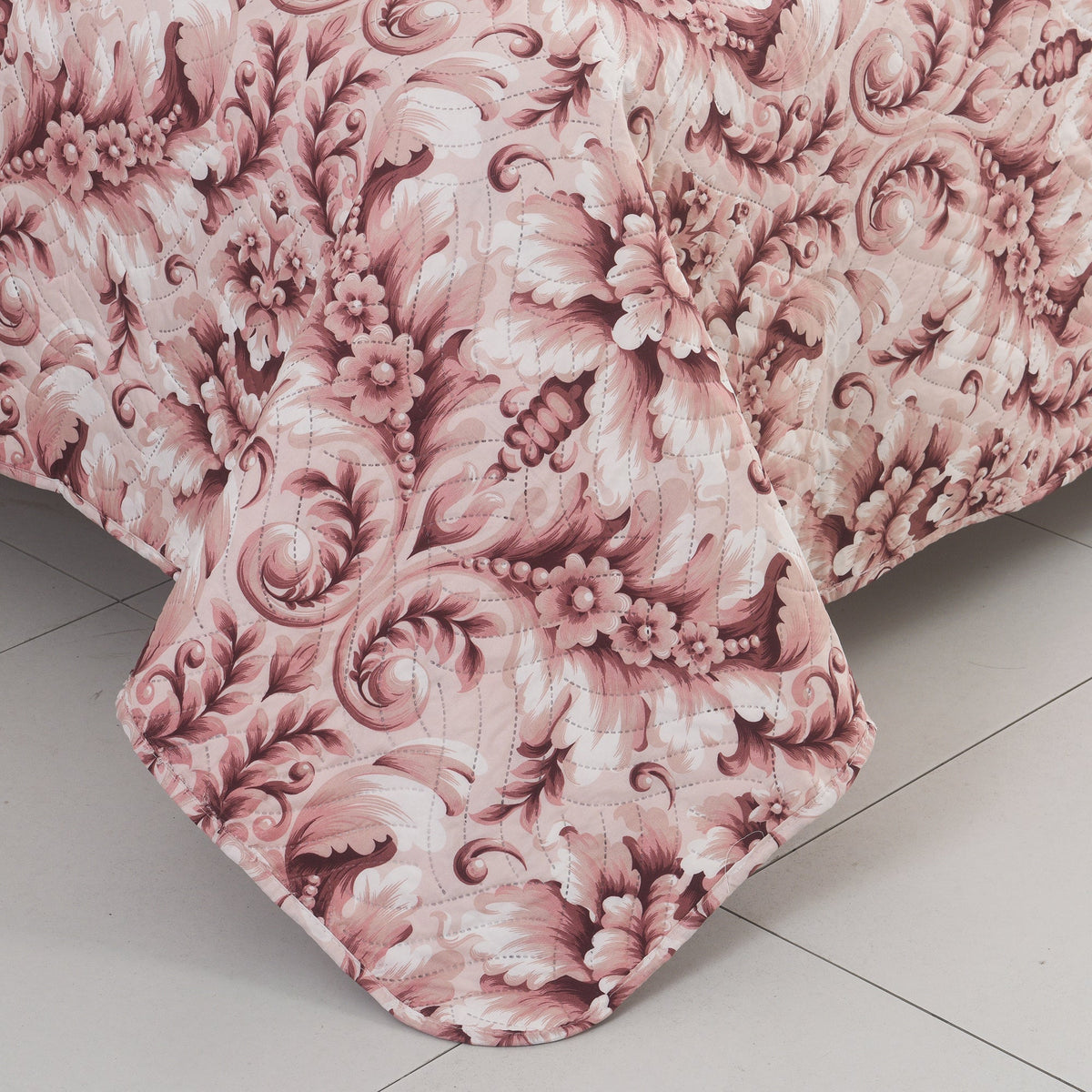 3 Piece Luxury Quilted Bedspread Set – Reversible Floral Patchwork Bedspread with Pillow Shams | Soft Microfibre Bed Throw for Double & King Size Beds