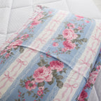 3 Piece Luxury Quilted Bedspread Set – Reversible Floral Patchwork Bedspread with Pillow Shams | Soft Microfibre Bed Throw for Double & King Size Beds