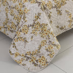 3 Piece Luxury Quilted Bedspread Set – Reversible Floral Patchwork Bedspread with Pillow Shams | Soft Microfibre Bed Throw for Double & King Size Beds