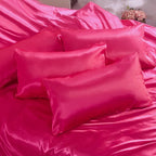 HADI LONDON Luxury Satin Bedding Set 4/6 Piece – Duvet Cover, Fitted Sheet & Pillowcases | Single Double King Super King