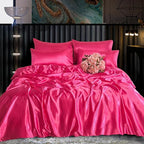 HADI LONDON Luxury Satin Bedding Set 4/6 Piece – Duvet Cover, Fitted Sheet & Pillowcases | Single Double King Super King