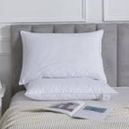 Hadi London Duck Feather & Down Pillows Pair – Luxury Hotel Quality Natural Filled Bed Pillows | Pack of 2