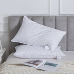 Hadi London Duck Feather & Down Pillows Pair – Luxury Hotel Quality Natural Filled Bed Pillows | Pack of 2