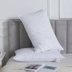 Hadi London Duck Feather & Down Pillows Pair – Luxury Hotel Quality Natural Filled Bed Pillows | Pack of 2