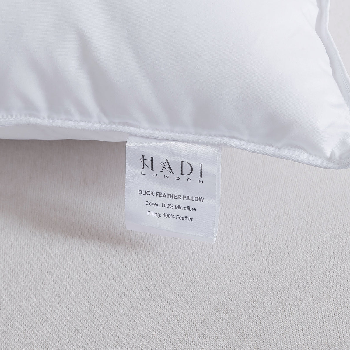 Hadi London Duck Feather & Down Pillows Pair – Luxury Hotel Quality Natural Filled Bed Pillows | Pack of 2