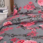 Hadi London Obsidian Marble 4 Piece Microfibre Bedding Set – Duvet Cover, Fitted Sheet & Pillowcases