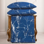 Hadi London Obsidian Marble 4 Piece Microfibre Bedding Set – Duvet Cover, Fitted Sheet & Pillowcases