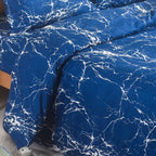 Hadi London Obsidian Marble 4 Piece Microfibre Bedding Set – Duvet Cover, Fitted Sheet & Pillowcases