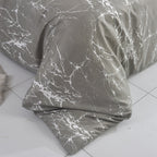 Hadi London Obsidian Marble 4 Piece Microfibre Bedding Set – Duvet Cover, Fitted Sheet & Pillowcases