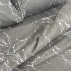 Hadi London Obsidian Marble 4 Piece Microfibre Bedding Set – Duvet Cover, Fitted Sheet & Pillowcases
