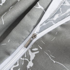 Hadi London Obsidian Marble 4 Piece Microfibre Bedding Set – Duvet Cover, Fitted Sheet & Pillowcases