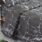 Hadi London Obsidian Marble 4 Piece Microfibre Bedding Set – Duvet Cover, Fitted Sheet & Pillowcases