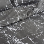 Hadi London Obsidian Marble 4 Piece Microfibre Bedding Set – Duvet Cover, Fitted Sheet & Pillowcases