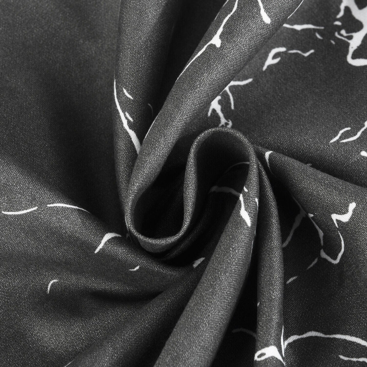 Hadi London Obsidian Marble 4 Piece Microfibre Bedding Set – Duvet Cover, Fitted Sheet & Pillowcases