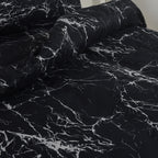Hadi London Obsidian Marble 4 Piece Microfibre Bedding Set – Duvet Cover, Fitted Sheet & Pillowcases