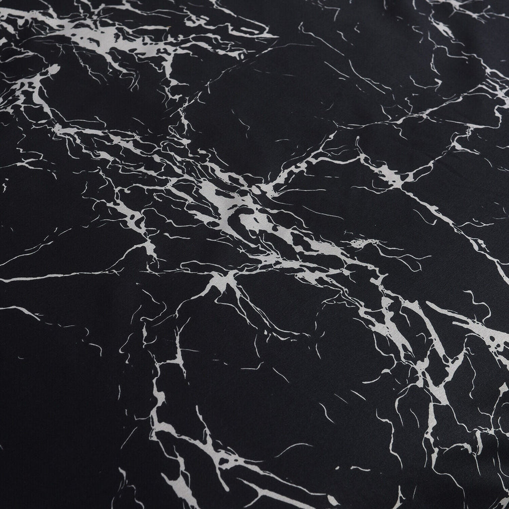 Hadi London Obsidian Marble 4 Piece Microfibre Bedding Set – Duvet Cover, Fitted Sheet & Pillowcases